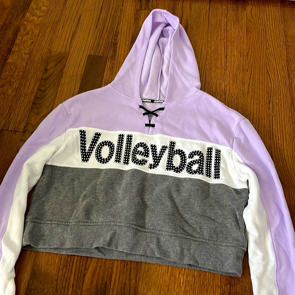 Justice volleyball cropped sweatshirt kids size XL(18/20)
